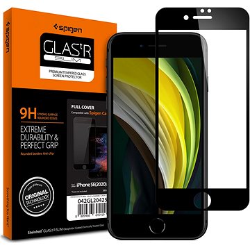 E-shop Spigen Glass FC HD Black iPhone SE 2022/SE 2020/8/7