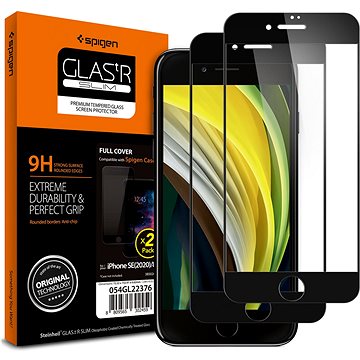E-shop Spigen Glass FC 2 Pack Black iPhone SE 2022/SE 2020/8/7