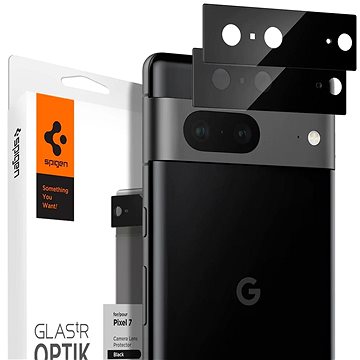 E-shop Spigen Glass Optik 2 Pack Black für Google Pixel 7
