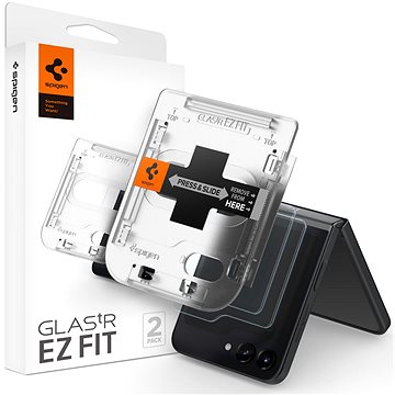 E-shop Spigen Glass tR EZ Fit Cover 2 Pack Transparency Samsung Galaxy Z Flip5
