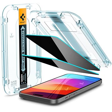E-shop Spigen Glass tR EZ Fit (Privacy) 2 Pack Transparency iPhone 15