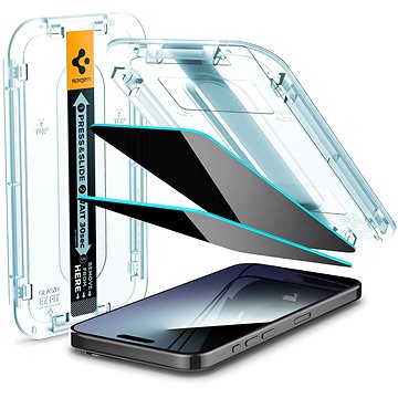 E-shop Spigen Glass tR EZ Fit (Privacy) 2 Pack Transparency iPhone 15 Pro