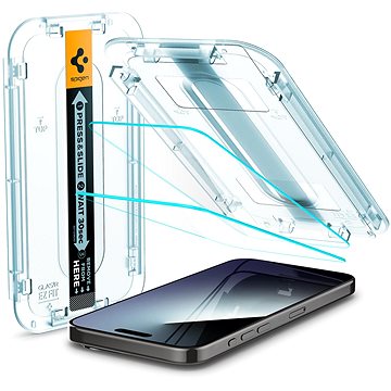 E-shop Spigen Glass tR EZ Fit 2 Pack Transparency iPhone 15 Pro