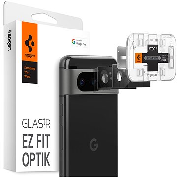 E-shop Spigen Glass tR EZ Fit Optik Black 2 Pack Google Pixel 8
