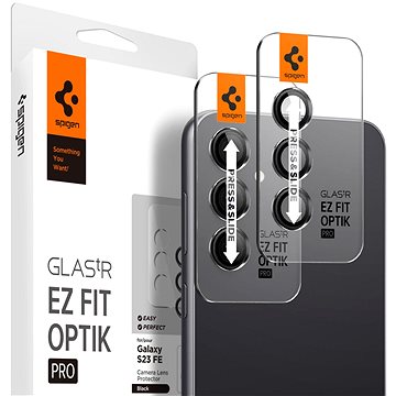 E-shop Spigen Glass tR EZ Fit Optik Pro Schwarz 2 Pack Samsung Galaxy S23 FE