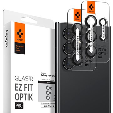 E-shop Spigen Glass tR EZ Fit Optik Pro 2 Pack Black Samsung Galaxy S24 Ultra