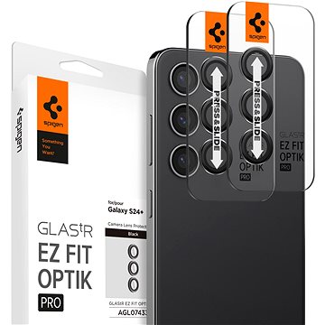 E-shop Spigen Glass tR EZ Fit Optik Pro 2 Pack Black Samsung Galaxy S24+