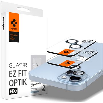E-shop Spigen Glass tR EZ Fit Optik Pro 2 Pack Blue iPhone 15/15 Plus/14/14 Plus
