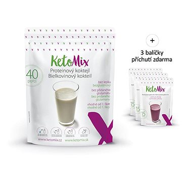 KetoMix Proteinový koktejl Káva, lesní plody a kokos 1200 g (40 porcí)