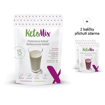 KetoMix Proteinový koktejl Čokoláda, vanilka 450 g (15 porcí)