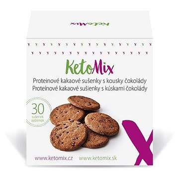 KetoMix Proteinové kakaové sušenky s kousky čokolády (30 sušenek)