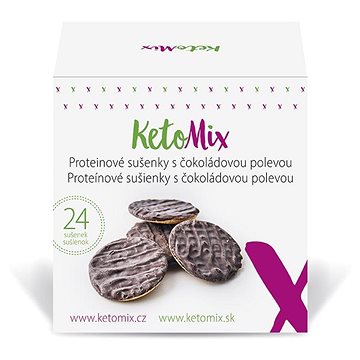 KetoMix Proteinové sušenky s čokoládovou polevou (24 sušenek)