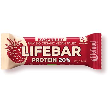 Lifefood Lifebar Protein RAW BIO 47 g, malina