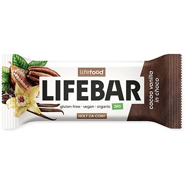Lifefood Lifebar InChoco S kakaovými boby a vanilkou RAW BIO 40 g