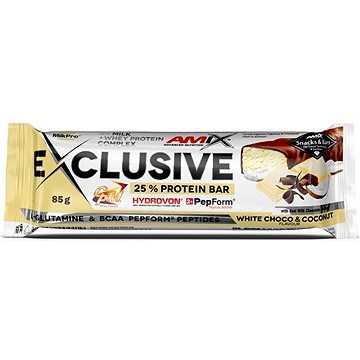Amix Nutrition Exclusive Protein Bar, 85g, White-Chocolate