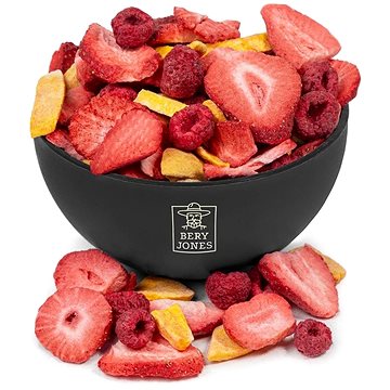 E-shop Bery Jones Gemischte gefriergetrocknete Früchte - Erdbeere, Himbeere und Mango 90 g