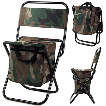 Verk 01665 Kempingová skládací židle s brašnou 2v1 maskáč