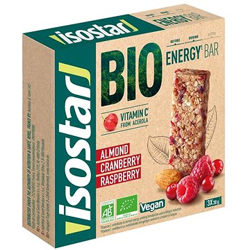 Isostar BIO Energetická tyčinka červené ovoce 3x30g
