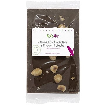 KetoMix 44% Mléčná čokoláda s lískovými ořechy 100 g