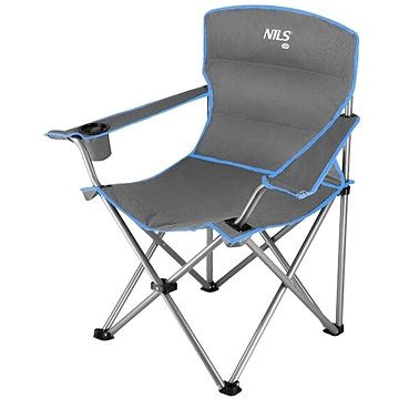 NC3079 šedá-modrá skládací židle Nils Camp