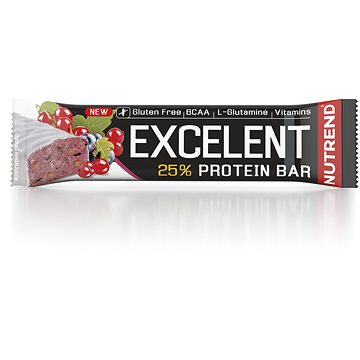 Nutrend EXCELENT protein bar, 85 g, černý rybíz s brusinkami