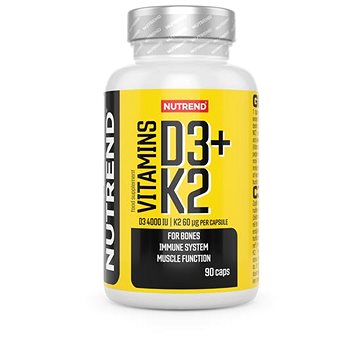 Nutrend Vitamins D3+K2, 90 kapslí