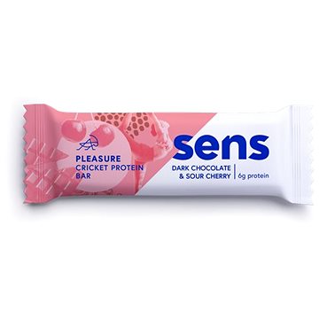 SENS Pleasure Protein tyčinka s cvrččí moukou, 40g, tmavá čokoláda & višeň