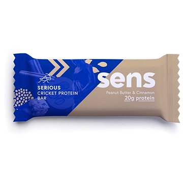 SENS Serious Protein tyčinka s 20g bílkovin a cvrččí moukou, 60g, arašídové máslo & skořice