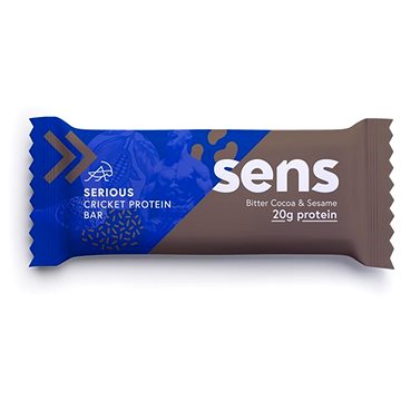 SENS Serious Protein tyčinka s 20g bílkovin a cvrččí moukou, 60g, hořké kakao a sezam