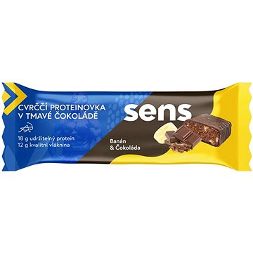 SENS Cvrččí Proteinovka v tmavé čokoládě 60g, banán & čokoláda
