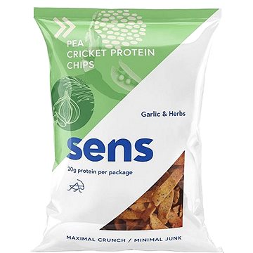 SENS Protein chipsy s cvrččím proteinem 80g, česnek & bylinky