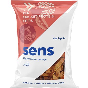 SENS Protein chipsy s cvrččím proteinem 80g, pikantní paprika