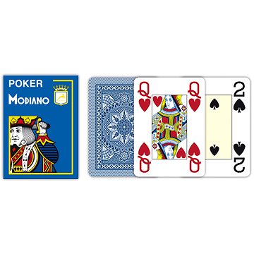 Modiano Texas Poker Size - 4 Jumbo Index - Profi plastové karty - modrá - červená