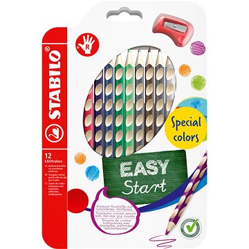 E-shop STABILO EASYcolors für Rechtshänder, Sonderfarben - 12er-Set mit Anspitzer