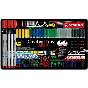 E-shop STABILO Creative Tips ARTY - Set mit 30 Stück in einer Blechdose (6 Farben Classic)