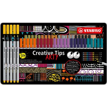 E-shop STABILO Creative Tips ARTY - Satz mit 50 Stück in einer Blechdose (10 Farben Urban)