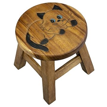 Dřevěná dětská stolička - KOČIČKA ČÍHACÍ