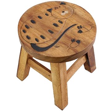 Dřevěná dětská stolička - KOČKA S MYŠÍ