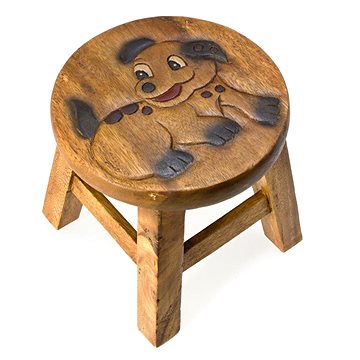 Dřevěná dětská stolička - PEJSEK SMĚJÍCÍ