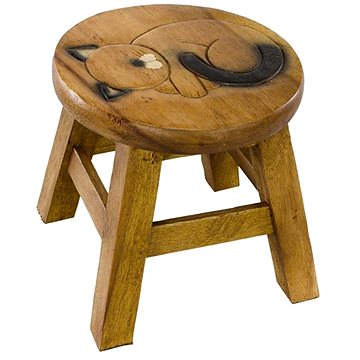 Dřevěná dětská stolička - SPÍCÍ KOČKA
