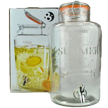 MASER Skleněný zásobník na nápoje s kohoutkem 8l SUMMER FUN (YC150137)