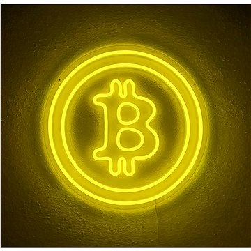 Bitcoin neon 40cm žlutý - V1