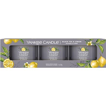 YANKEE CANDLE Black Tea & Lemon set Sampler 3× 37 g