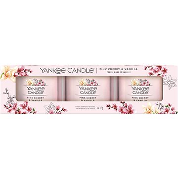 YANKEE CANDLE Pink Cherry & Vanilla set Sampler 3× 37 g