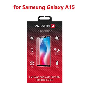 E-shop Swissten 3D Vollklebstoff Samsung Galaxy A15 schwarz