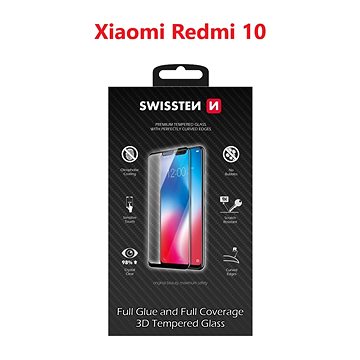 E-shop Swissten 3D Full Glue pro Xiaomi Redmi 10 LTE schwarz