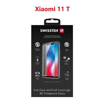 E-shop Swissten 3D Vollklebstoff für Xiaomi 11 T schwarz