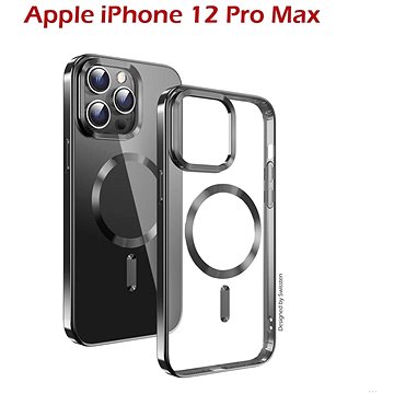 E-shop Swissten Clear Jelly MagStick Metallic für iPhone 12 Pro Max schwarz