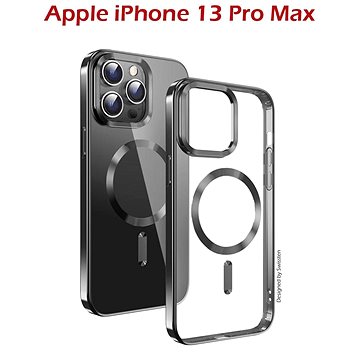 E-shop Swissten Clear Jelly MagStick Metallic für iPhone 13 Pro Max schwarz