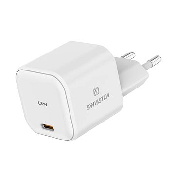 E-shop Swissten Power Adapter GaN 1x USB-C 65W Power Delivery Weiß